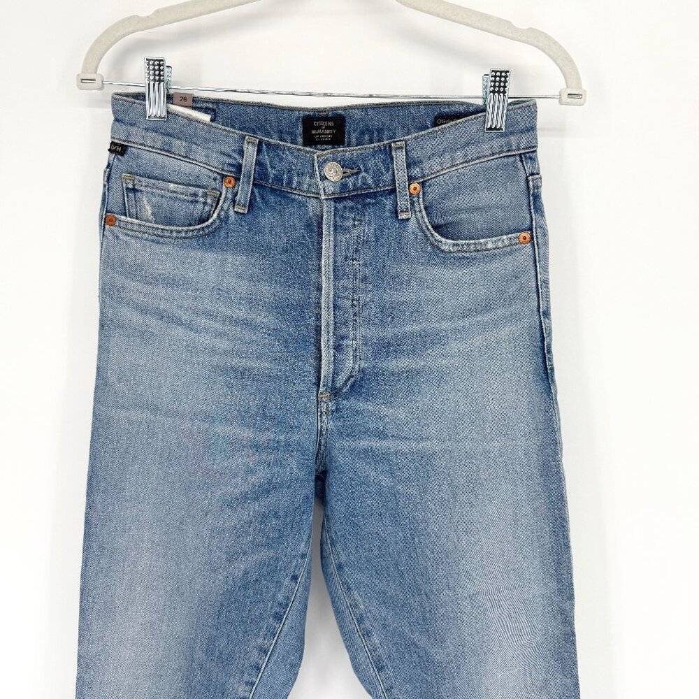 Citizens of Humanity Olivia Crop High Rise Slim Size 26 Light Wash Button Fly